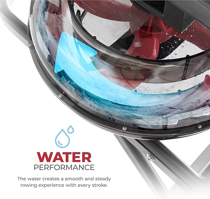 Sunny Health & Fitness Premium Water Rower w/Intensive Dynamic Real-Time Resistance, 300 LB
