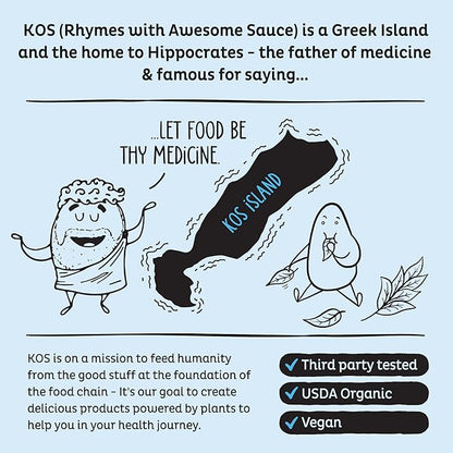 KOS Plant Based Protein Powder, Blueberry Muffin - Organic Pea Protein Superfood with Spirulina and