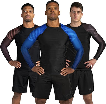 Sanabul Essential Long Sleeve Compression Training Rash Guard for MMA BJJ Wrestling Grappling and