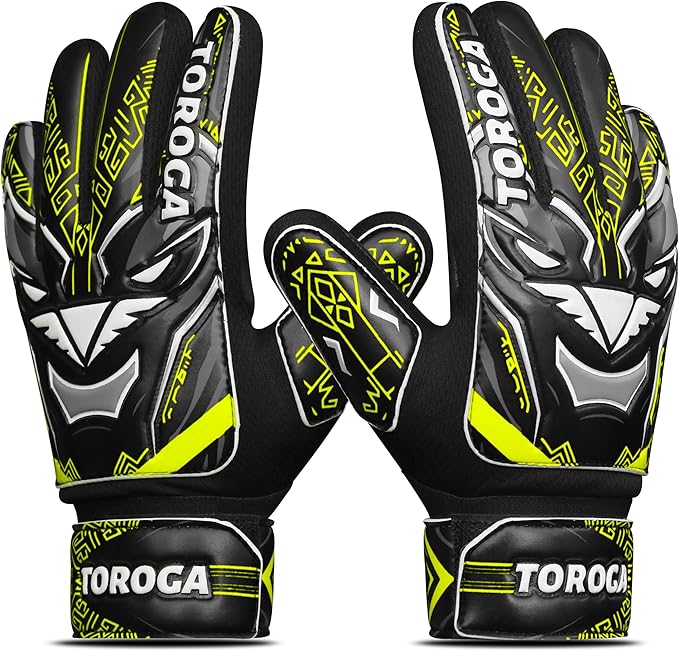 Goalkeeper Gloves for Kids & Youth – Soccer Goalie Gloves, Strong Latex Grip, Double Wrist Support