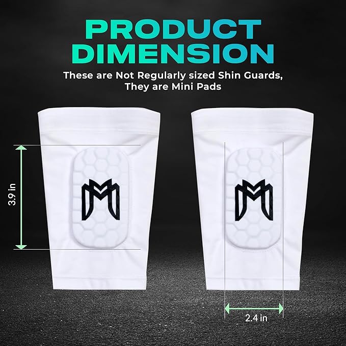 Mini Shin Guards Soccer – Built in Shin Pad Sleeves for Mens, Women, Teens - Small Shin Guards