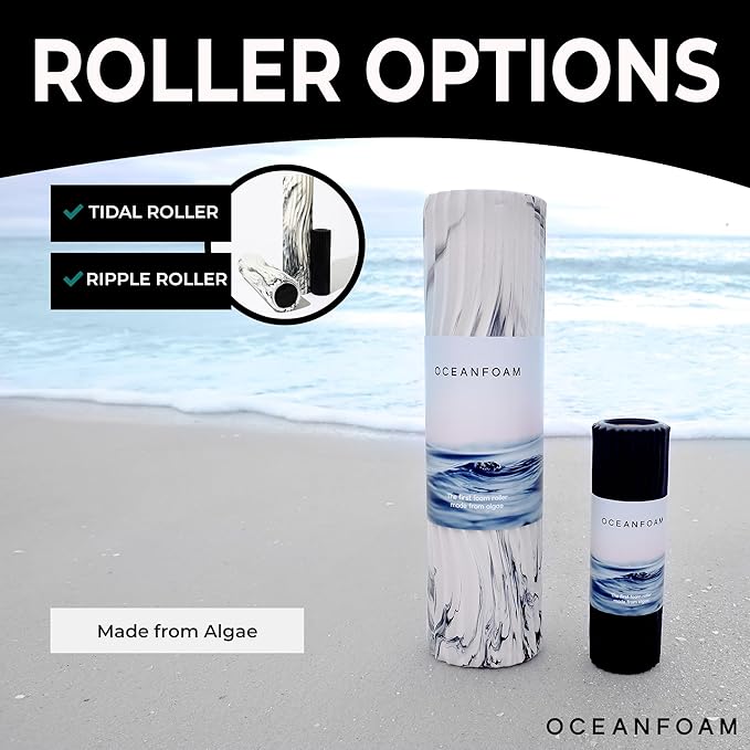 Oceanfoam Tidal Roller - Magenta - Muscle Massage Foam Roller for Back Pain & Stretching - Firm and