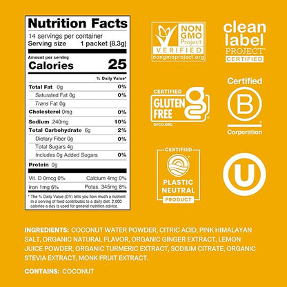 Cure Hydration | Plant-Based Electrolyte Drink Mix | No Added Sugar | FSA-HSA | Dehydration Relief