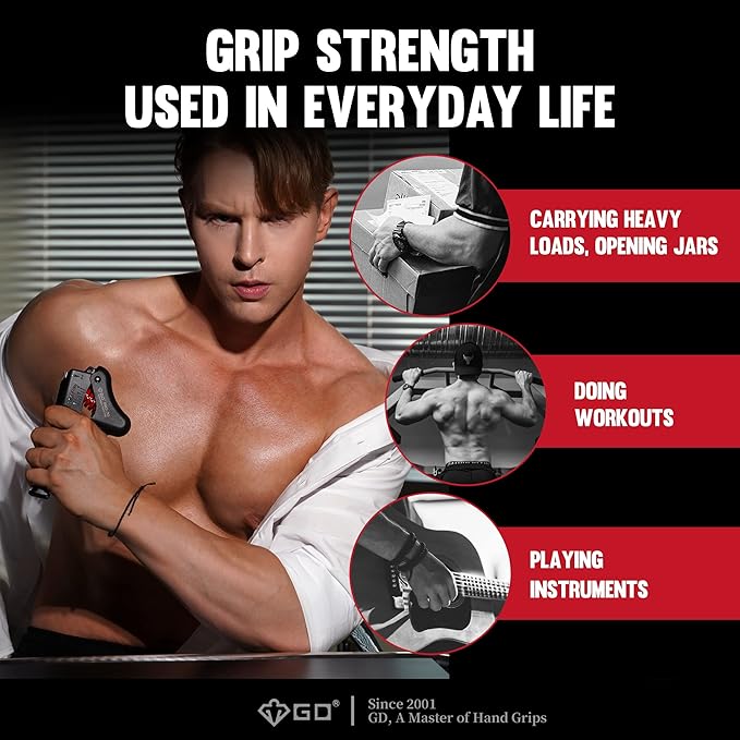 GD Grip Strength Trainer (Premium Adjustable Grip Strengthener for Forearm Training) Wrist and