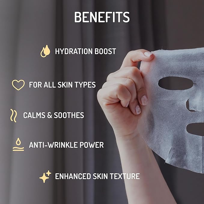 Eve Hansen Collagen Face Mask Sheets Set of 5 ??Hydrating & Nourishing Care for All Skin Types