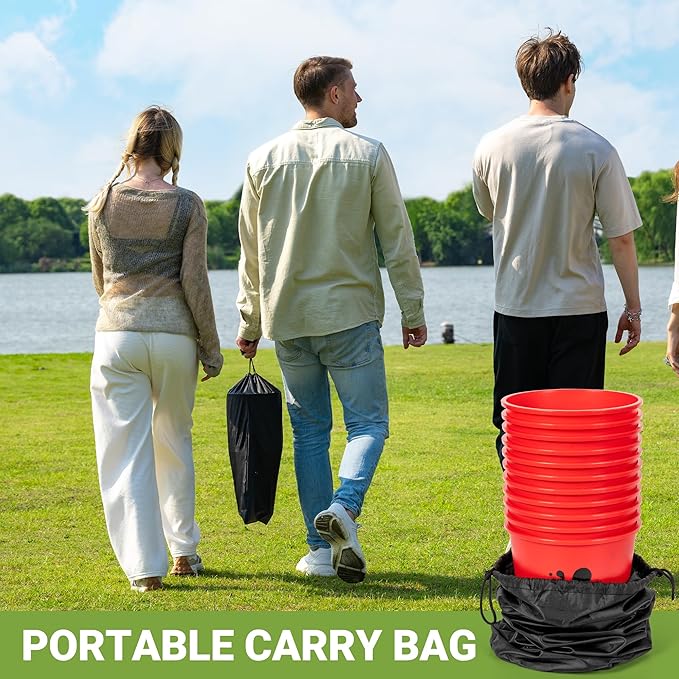 ropoda Giant Yard Pong,Yard Games with Durable Buckets and Balls - Choose Red Large, XL, or Green