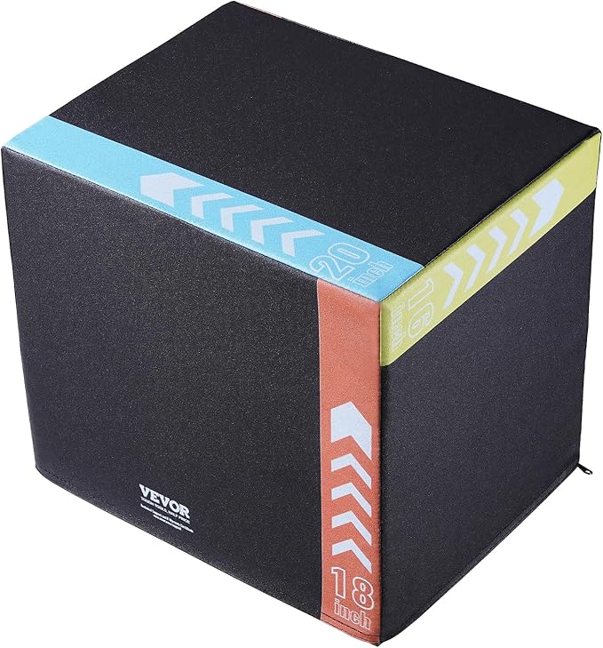 VEVOR 3 in 1 Plyometric Jump Box, Cotton Plyo Box, Platform & Jumping Agility Box, Anti-Slip