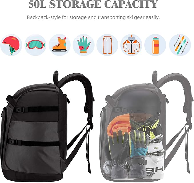 Ski/Snowboard Boot Bag/Skating Bag | Excellent for Store and Transport Gear, Jacket, Helmet