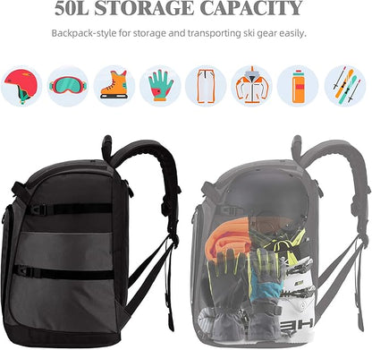 Ski/Snowboard Boot Bag/Skating Bag | Excellent for Store and Transport Gear, Jacket, Helmet