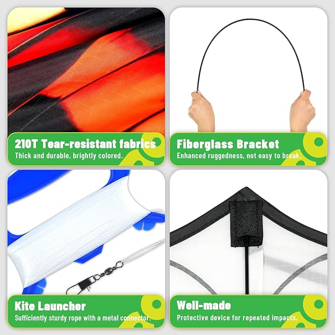 Butterflys for Kids, Beautiful Kite Easy to Fly for Beginners with 328 ft Line & Line Winder