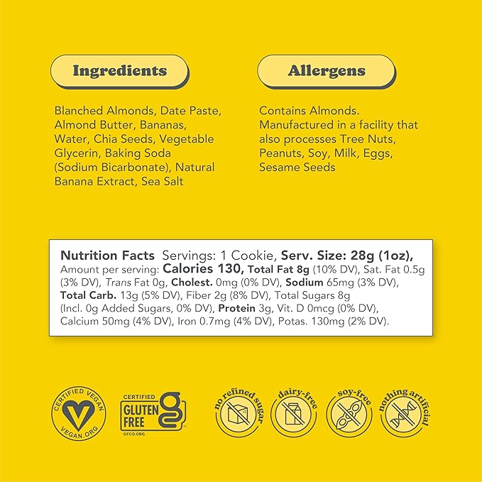 Love + Chew - Banana Bread and Cherry Almond Minis - 16 Count - Tasty, Gluten Free Cookies - Vegan