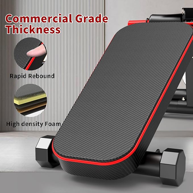 Adjustable Weight Bench,Utility Workout Bench Foldable Incline Decline Benches for Home Gym Full
