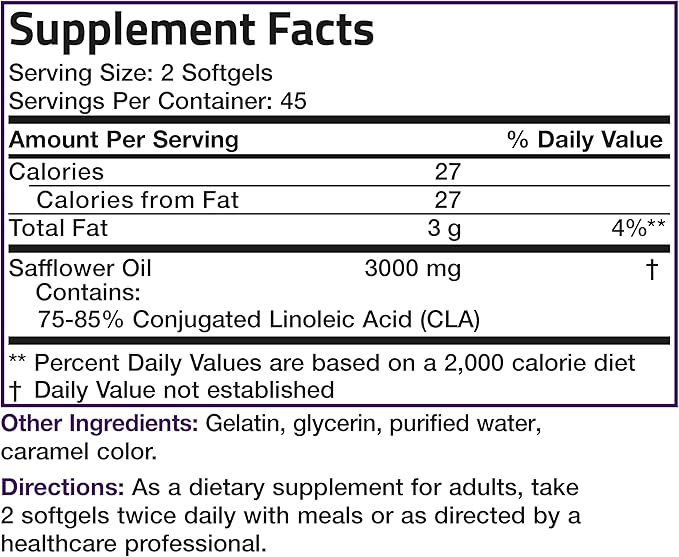 Bronson CLA 3000 Extra High Potency Supports Healthy Weight Management Lean Muscle Mass