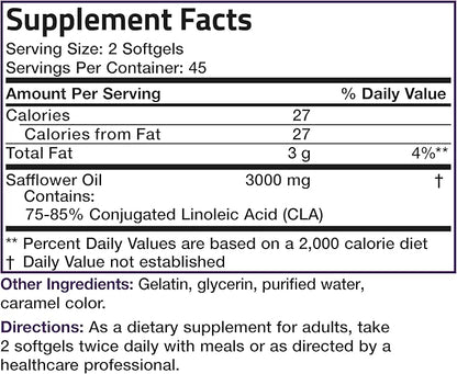 Bronson CLA 3000 Extra High Potency Supports Healthy Weight Management Lean Muscle Mass