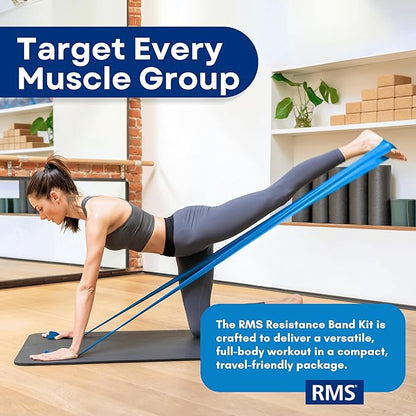 RMS Resistance Bands with Instruction Guide & Carry Bag - Latex Free Exercise Band for Working Out