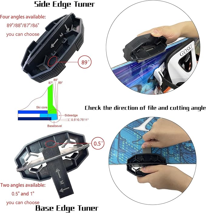 Snowboard Ski Edge Bevel Tuning ski Wax kit，Snowboard Tool，ski Edge Sharpener Tuner Side Ski Angle