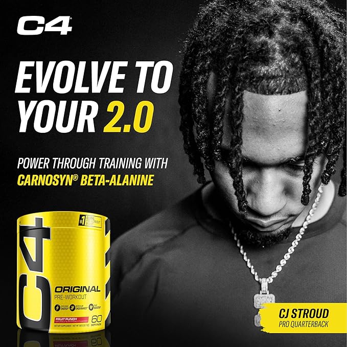 C4 Original Pre Workout Powder Fruit Punch - Vitamin C for Immune Support - Sugar Free Preworkout