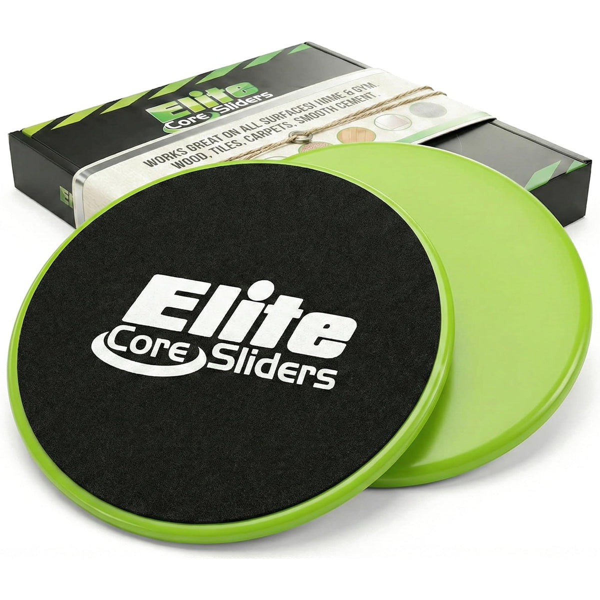 Elite Sportz Core Sliders For Working Out | Dual Sided Home Core Workout Equipment For Carpet &
