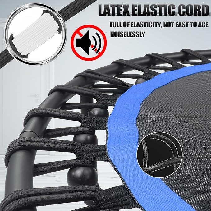 Newan 40"-48" Silent Mini Trampoline Fitness Trampoline Bungee Rebounder Jumping Cardio Trainer