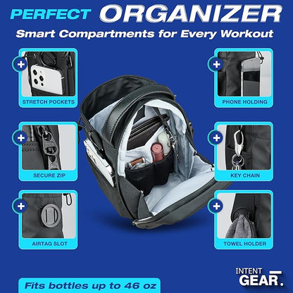 Magnetic Gym Bag with Magnetic Phone Holder for Gym Members - Strong Magnet Attaches to Gym