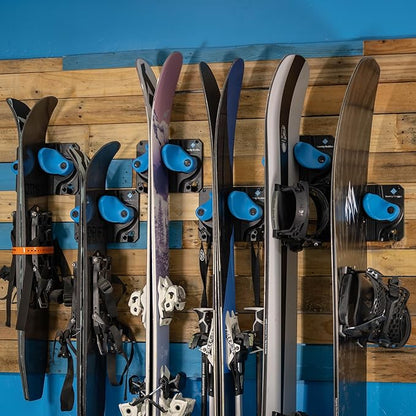Ultimate Ski & Snowboard Wall Rack | Secure, Non-Slip Storage | Fits Any Ski/Board | Garage