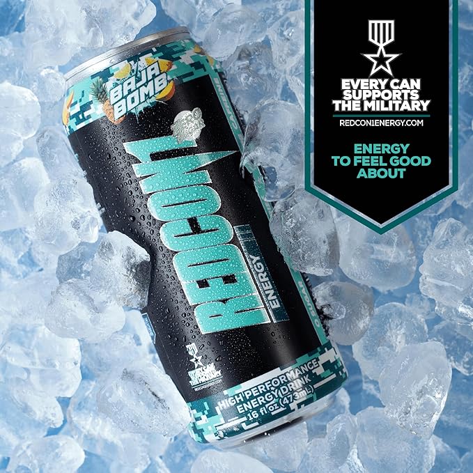 REDCON1 Energy High Performance Drink, Baja Bomb - Zero Sugar Energy Drink with Alpha GPC Nootropic