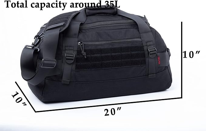 Tactical Duffle Bag MOLLE Gear Bag Carry on Travel Weekend Duffel Bag. Ideal for Hunting, Shooting