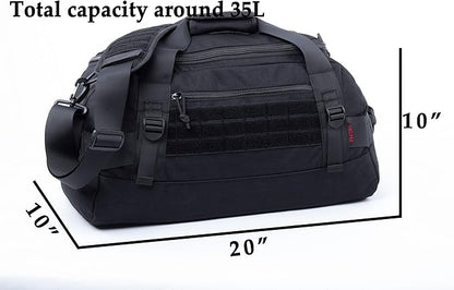 Tactical Duffle Bag MOLLE Gear Bag Carry on Travel Weekend Duffel Bag. Ideal for Hunting, Shooting