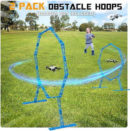Drone Obstacle Course, Includes 2 Pack Easy to Build Obstacle Hoop, FPV Racing Drone Loop Gate
