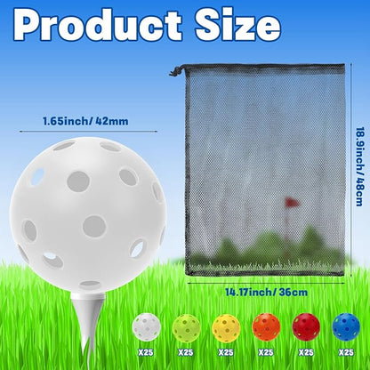 Coopay 72/150/300 Pack Practice Golf Balls, 42mm Plastic Golf Training Balls with a Drawstring Bag