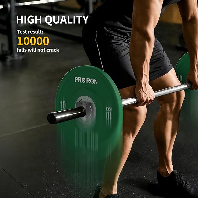 PROIRON Olympic Rubber Bumper Plates,Floor Protective Weight Plates,2" Solid Weight Plates for