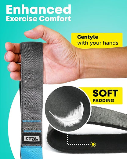 Stretching Strap with Loops - Non Elastic Stretch Band for Physical Therapy, Yoga Strap for