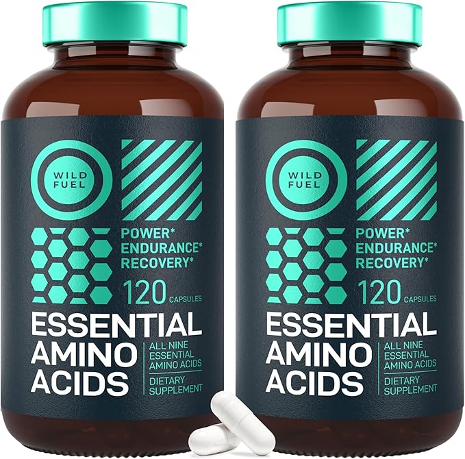 WILD FUEL Essential Amino Acids Supplement for Women and Men - All 9 BCAAs Amino Acid Complex for