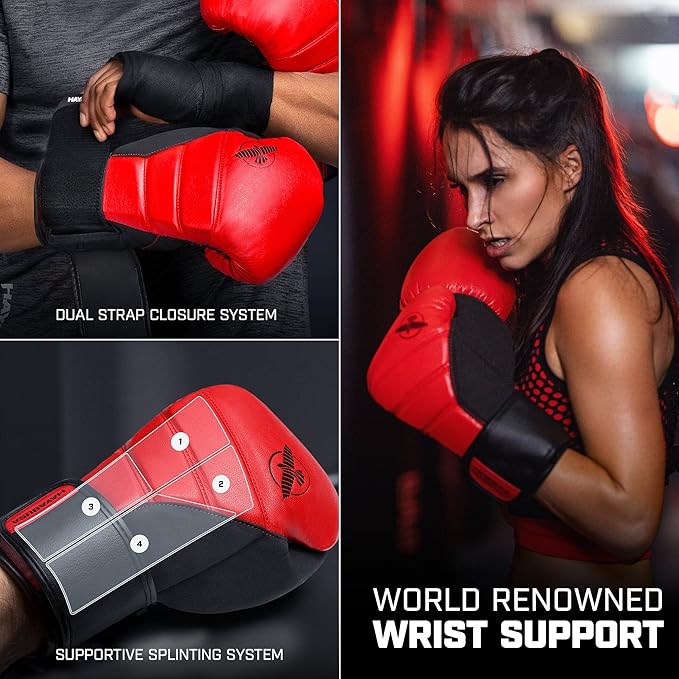 Hayabusa T3 Boxing Gloves for Men and Women Wrist and Knuckle Protection, Dual-X Hook and Loop
