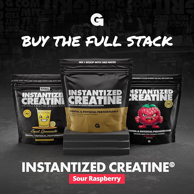 Gains in Bulk Instantized Creatine Monohydrate for Women and Men, Soluble Pre Workout Powder