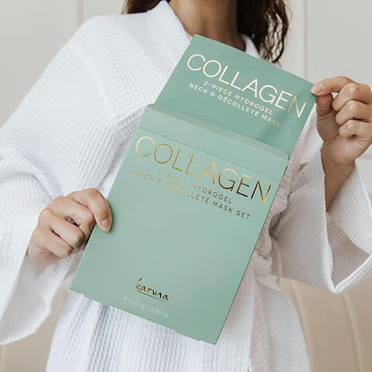 Karuna Skin - COLLAGEN Decollete & Neck Hydrogel Mask, 2-Piece Deeply Moisturizing Wrinkle Patches