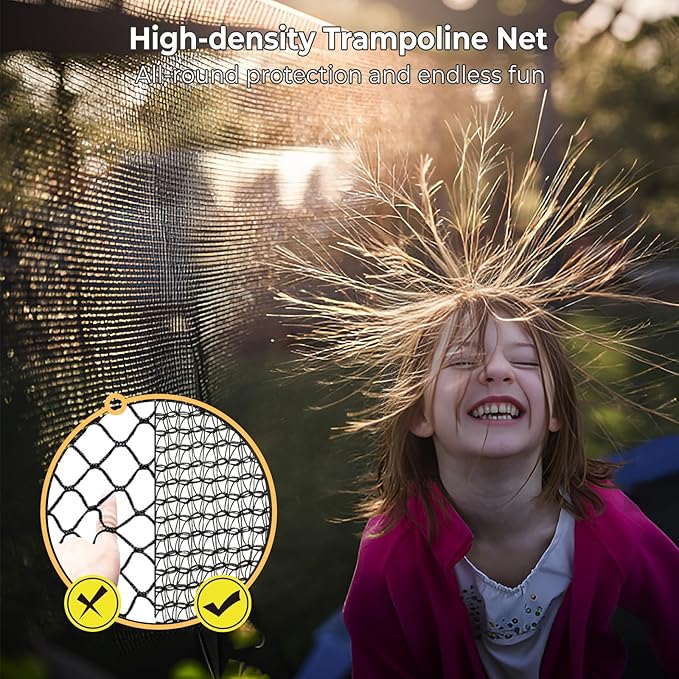 12 14 15 16FT Outdoor Trampolines for Kids and Adults, Pumpkin Trampolin with Curved Poles