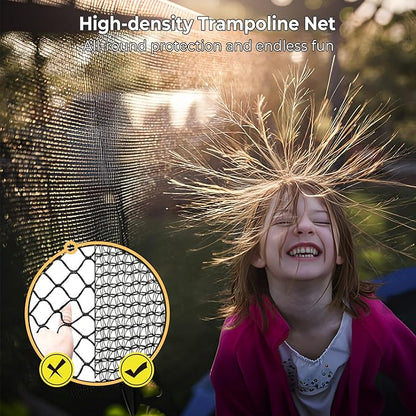 12 14 15 16FT Outdoor Trampolines for Kids and Adults, Pumpkin Trampolin with Curved Poles