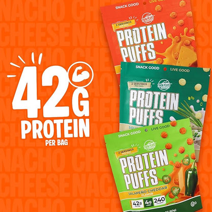 Twin Peaks Low Carb, Keto Friendly Protein Puffs, (Combo Pack, 2.1 Ounce), 2 Servings, 3 Pack (60g