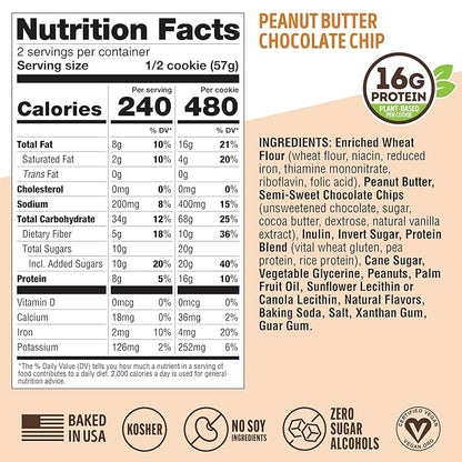 Lenny & Larry's The Complete Cookie, Peanut Butter Chocolate Chip, Soft Baked, 16g Plant Protein