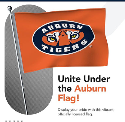 Auburn Tigers College Sports Printed Flag - NCAA Licensed - Nylon - School Banner (Orange) (3' x 5')