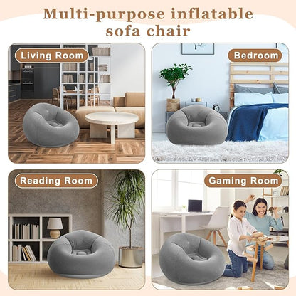 Realspring 6 Pcs Bean Bag Chairs for Adults Inflatable Chairs with Electric Air Pump,Blow up Couch