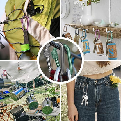 Carabiner, 2 inch D-Ring Locking Carabiner Clip, Snap Hook Sport Accessories for Outdoor Camping