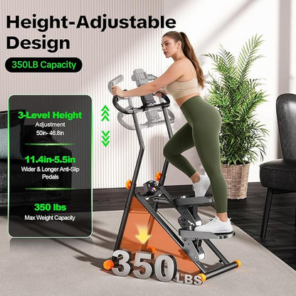 Stair Stepper for Home Gym, 2025 Upgrade Stair Climber w/ 3-Level Resistance & Height, Non-Slip