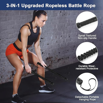 ASIEIT Ropeless Battle Ropes for Home Gym, Lightweight Battle Rope for Fitness Beginners, Portable