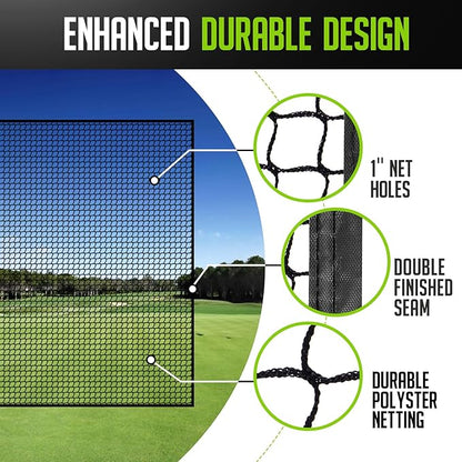 Golf Net, 10x20ft Golf Practice Net with Carry Bag, Double Finished Seam, Durable and Portable
