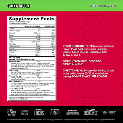 BSN N.O.-XPLODE Pre Workout Powder, Energy Supplement for Men and Women with Creatine and