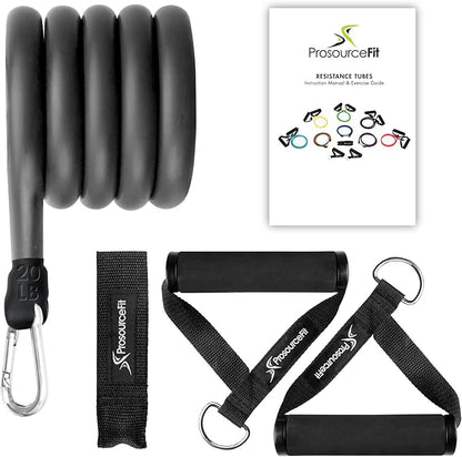 ProsourceFit Single Stackable Resistance Bands with Door Anchor and Exercise Guide, 5-8 LB, Heavy
