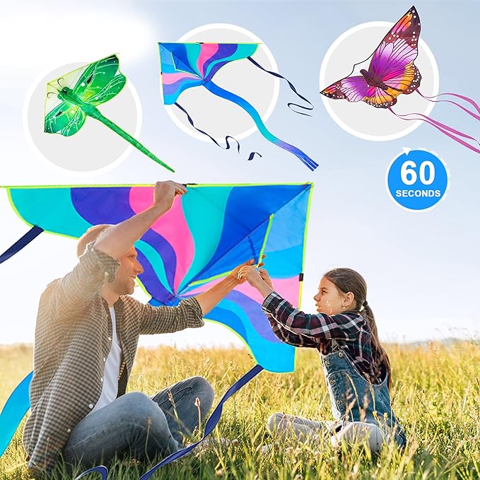 Large Kites for Adults Kites for Kids Ages 4-8， 8-12 Beach Park Outdoor Game Activities, Gifts for