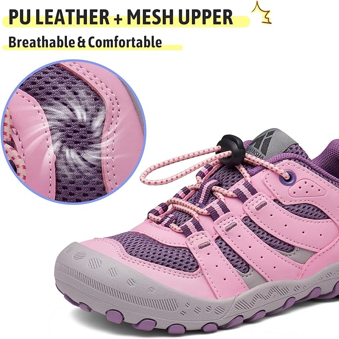 Mishansha Kids Hiking Boots Toddler Girls Boys Hiking Shoes Water-Resistant Anti-Collision Non-Slip
